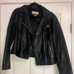 MICHAEL KORS Leather Moto Jacker